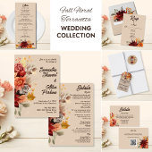 Poster Tablette de Mariage Floral Automne en terre cuite