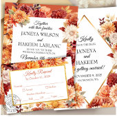 Autocollant rond Mariage Floral Automne