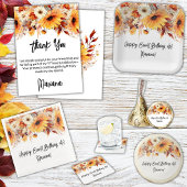 Invitation 1er anniversaire automne floral