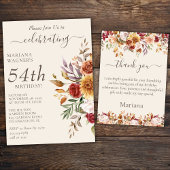 Invitation Feuillage Automne Couleurs Ivoire Surprise Anniver