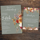 Sticker Carré Foliage d'automne Sage vert fête d'anniversaire Fa