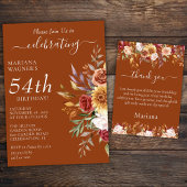 Serviette En Papier Terracotta Fall Foliage Flowers Anniversaire