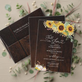 Éventail Programme de mariage automnal au tournesol rustiqu (Personnalisez la collection de ce créateur indépendant. Test)