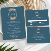 Cartons Réponse Automne Fleur sauvage Crest Dusty Blue Mariage