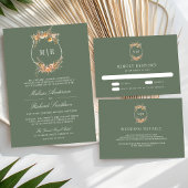 Cartons Réponse Automne Fleur sauvage Crest Sage Green Mariage