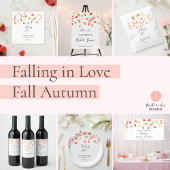 Étiquette Automne Aquarelle Feuille Foliage Mariage Chic