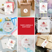 Assiettes En Carton Boy Farm Animaux Red Anniversaire