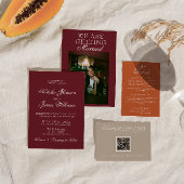 Invitation Classic Burgundy Fancy Old Money Retro Wedding
