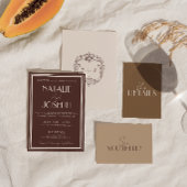 Cartons Réponse Code QR de mariage élégant beige chaud à l'ancienn