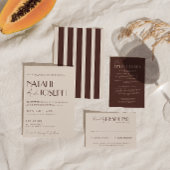 Numéro de table de mariage rétro marron chocolat