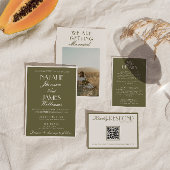Invitation Classic Olive Green Old Money Luxury Wedding 
