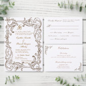 Bandeau De Faire-part Rococo Florentine Monochrome (Personnalisez la collection de ce créateur indépendant.)