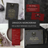Mariage Fantastique Monogramme Dragon Rouge Noir O