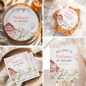 Invitation d'anniversaire 2 ans Animaux de la ferm