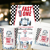 Fast One 1st birthday Boy Racing Car Invitation