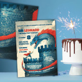 Onbevreesde ridder en draak papieren bordje