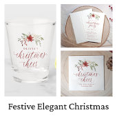 Elegant Watercolor Festive Christmas Dinner Menu