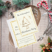Invitation Festive Arbre d'Or Noël