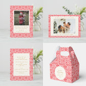 Ballotins Vintage Red Damask Festif Custom Joyeux Noël