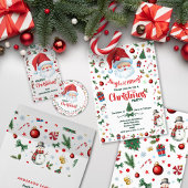 Ruban En Satin Aquarelle Festive Icônes de Noël coloré