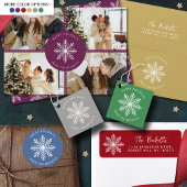 Snowflake-kerstfeestdag Etiket