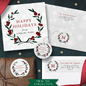 Étiquettes Cadeau Festive Wreath Noël