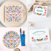 Serviette En Papier Baby shower floral Fiesta coloré