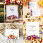 Invitation Fiesta Mariage Floral coloré mexicain