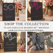 Invitation Cinquante ans et Fabuleux Script 50e Anniversaire
