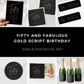 Invitation Cinquante ans et Fantastique Script Fête d'anniver