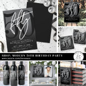 Modern Black 50th Birthday Party Spandoek