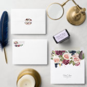 Étiquette Pour Bouteilles De Vin Figues florissantes | Moody Rustic Monogram Wreath (Personnalisez la collection de ce créateur indépendant.)