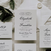 Black White Script Weddenschap Hartelijk dank Kaart
