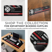 Carte De Visite Custom Firefighter Red Line Logo Fire Department