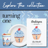 T-shirt Pour Bébé 1er anniversaire Boy Blue Cupcake