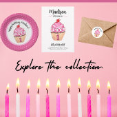 Papier Cadeau 1er Anniversaire Cupcake rose jaune mignonne Motif