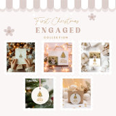 Cartes Pour Fêtes Annuelles Première photo en or de Noël engagé