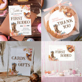 Eerste Rodeo Western Meisje 1e Verjaardag Cadeaulabel