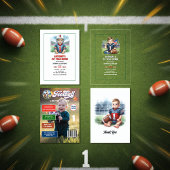 Invitations En Vélin Première année de football bas 1er anniversaire fê