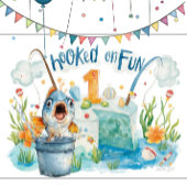 Papier Cadeau Pêche 1er anniversaire avec gâteau