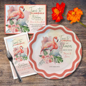 Flamant rose Baby shower Invitation