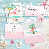 Assiettes En Carton Flamant rose Beach Party Tropical Palm Fête des ma