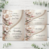 Étiquette Floral and Pearl Return Address Label (Personnalisez la collection de ce créateur indépendant.)