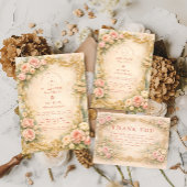 Invitation Mariage Floral Baroque Rose Gold