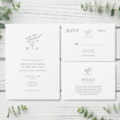 Bouquet mariage simple élégante carte réservée (Personnalisez la collection de ce créateur indépendant.)