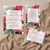Étiquette Pour Bouteilles De Vin  Christmas Themed Red Floral Wedding  (Personnalisez la collection de ce créateur indépendant. )