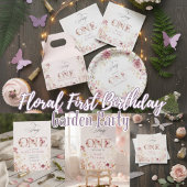 Invitation Little Fairy Floral Garden First Birthday 