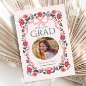 Floral Graduation Party Invitation Elegant Frame