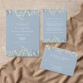 Invitation Mariage Code QR Floral Greenery Lilas Bleu Poussié (Personnalisez la collection de ce créateur indépendant. )
