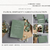 Floral Simplicity 1 | Modern Green | Save The Date